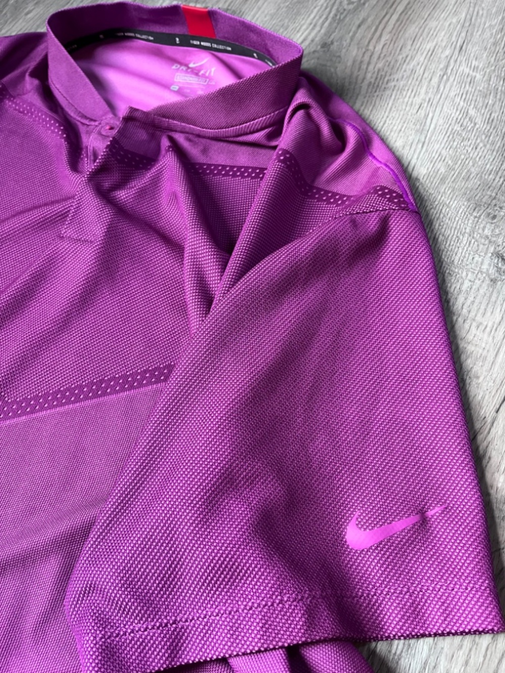 Nike Tiger Woods Golf Polo Mens Medium Dri-FIT Standard Fit Blade - Picture 8 of 11